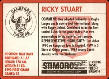 1991 Stimorol NRL #10 Ricky Stuart Back